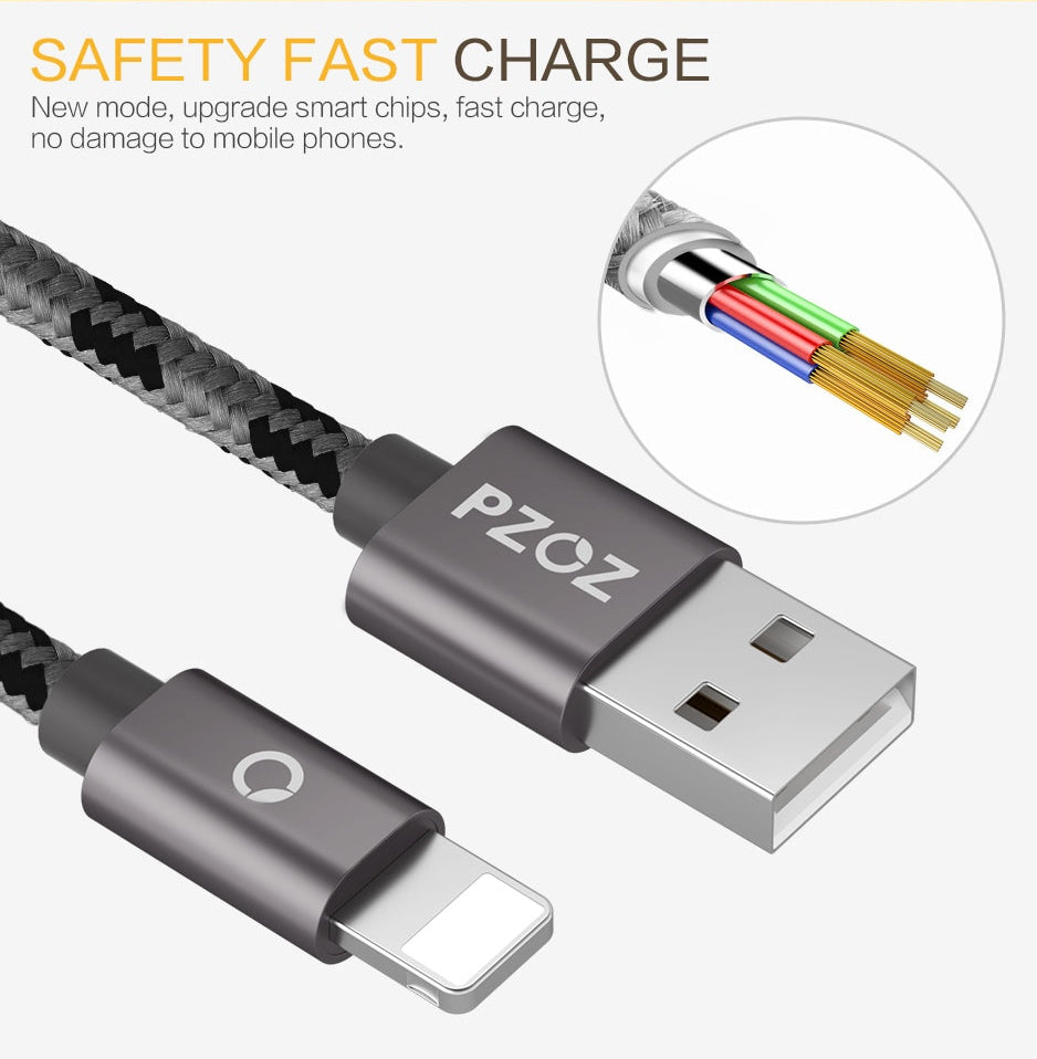 Hurtigladende USB-kabel for iPhone (1m / 2m)