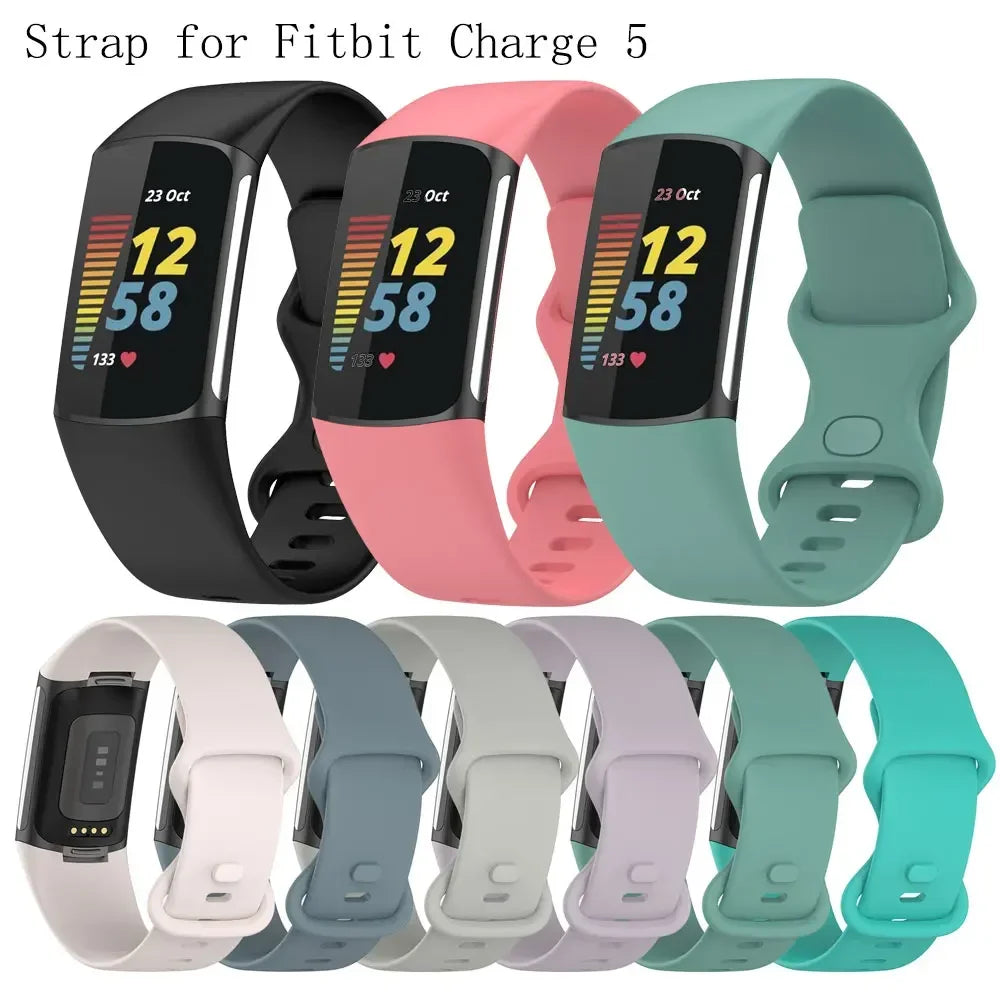 Silikonrem til Fitbit Charge 5 & Charge 6 – Komfortabel, Justerbar og Slitesterk