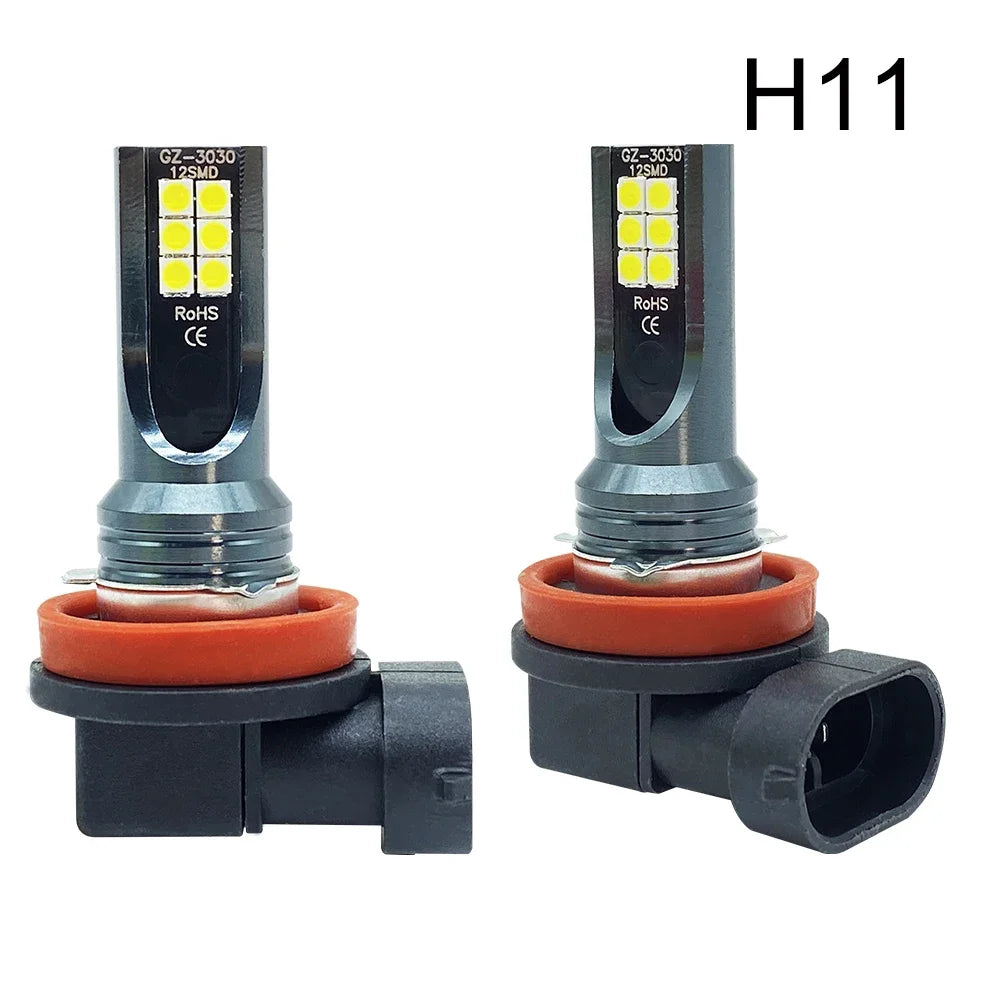 LED frontlykter – H4 / H7 / H11 – 6000K hvitt lys (opptil 12000LM)  (2 stk)