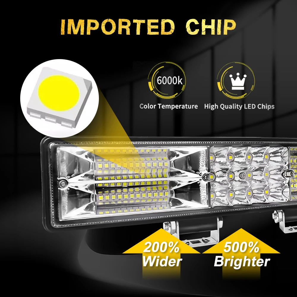 LED arbeidslysbar 12”–20” – Kraftig LED bar for bil, ATV og SUV (6500K)