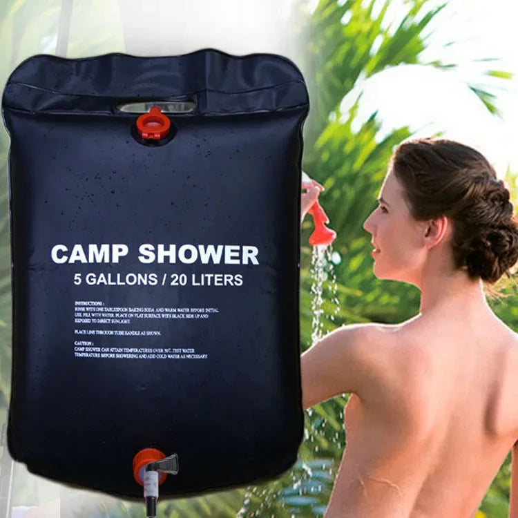 Soloppvarmet dusjpose 20L – perfekt for camping, strand og tur 🚿☀️