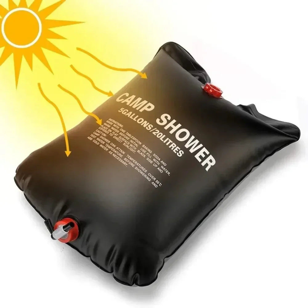 Soloppvarmet dusjpose 20L – perfekt for camping, strand og tur 🚿☀️
