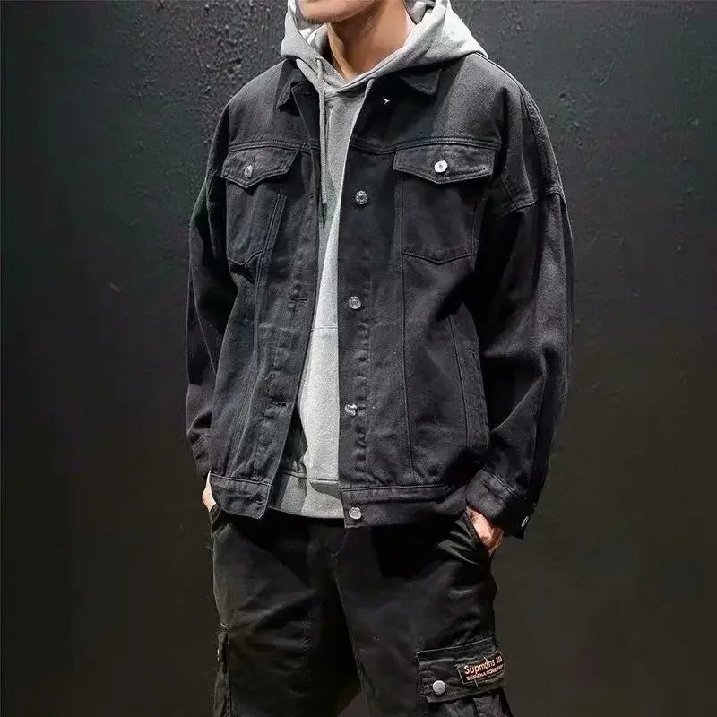 Herre Denimjakke – Trendy Streetwear Y2K