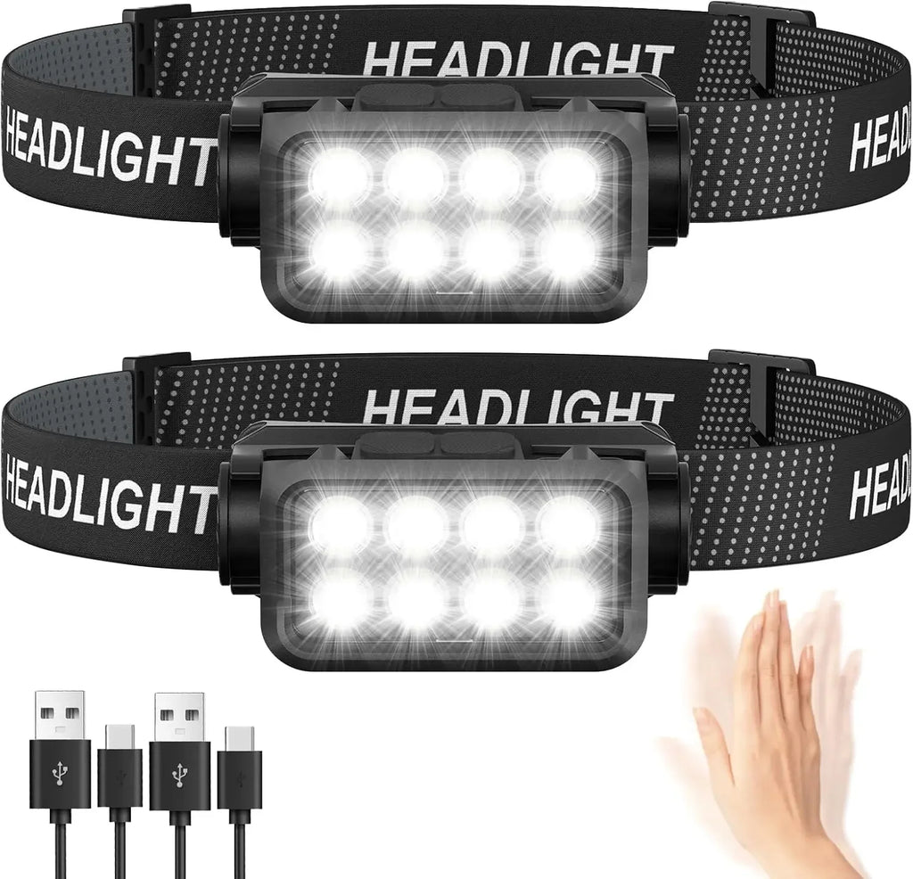 LED hodelykt med bevegelsessensor – oppladbar & ultralett