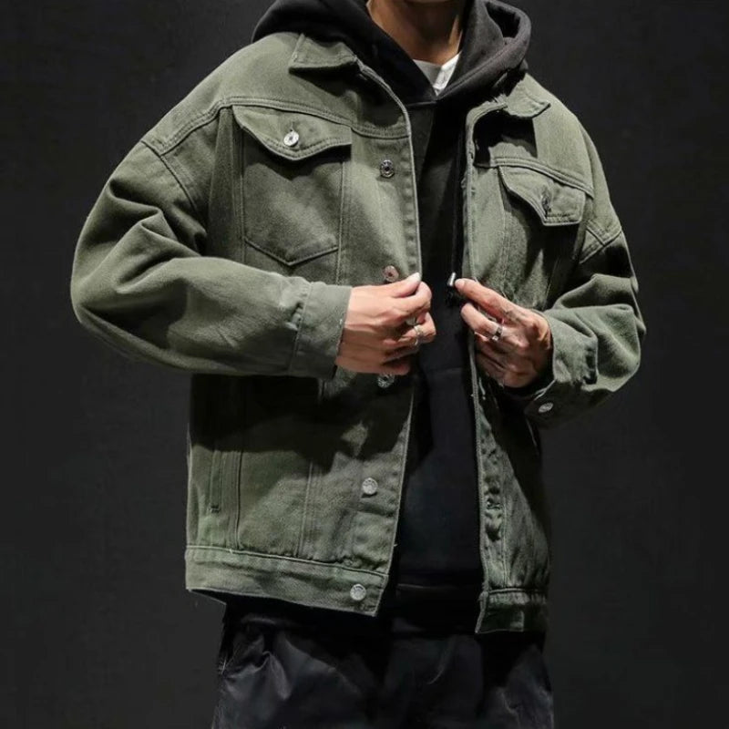 Herre Denimjakke – Trendy Streetwear Y2K