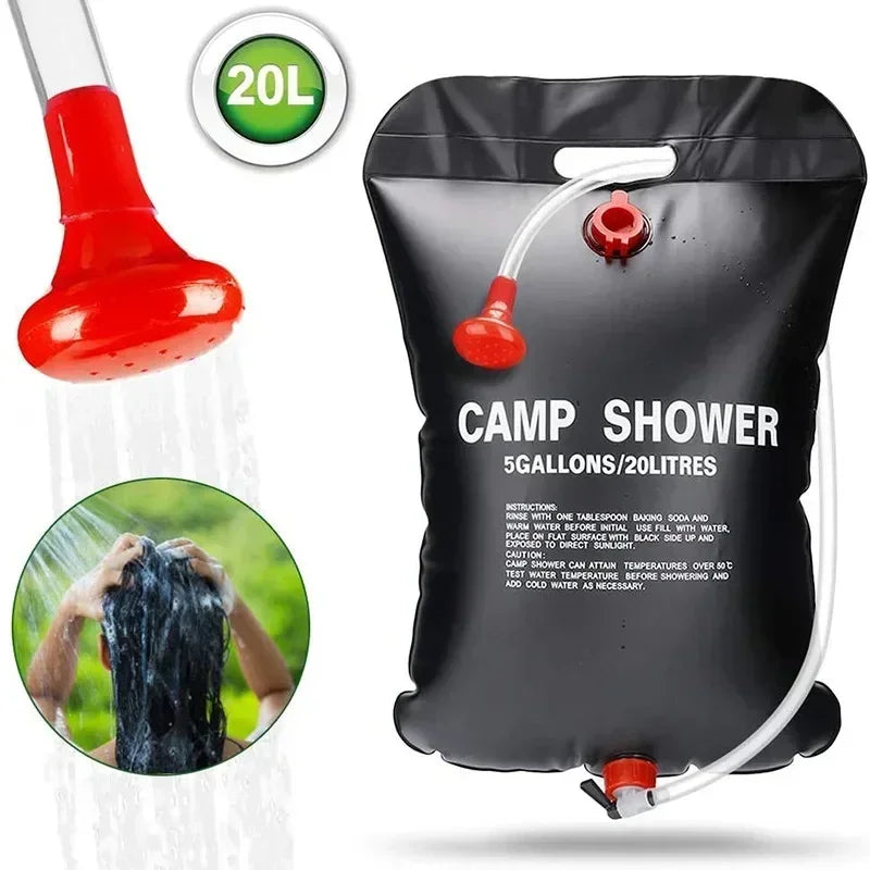 Soloppvarmet dusjpose 20L – perfekt for camping, strand og tur 🚿☀️