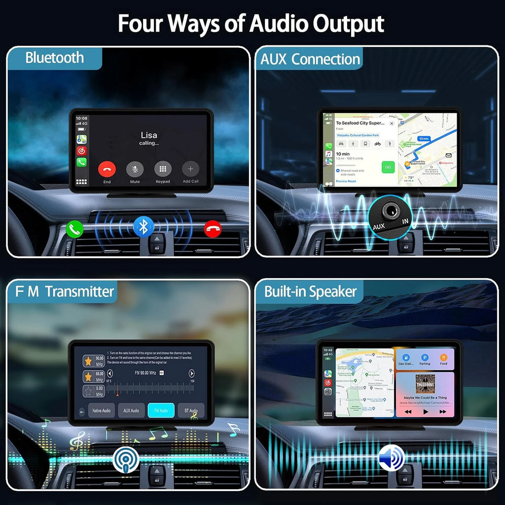 7” Trådløs CarPlay & Android Auto skjerm – oppgrader bilen på minutter