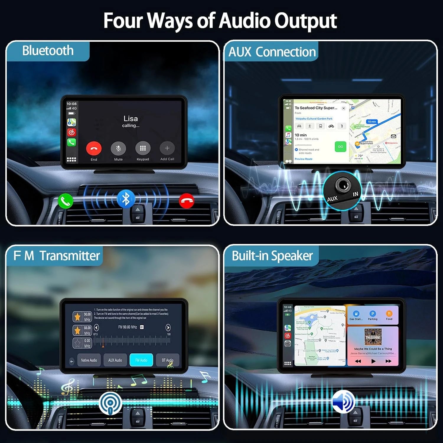 7” Trådløs CarPlay & Android Auto skjerm – oppgrader bilen på minutter
