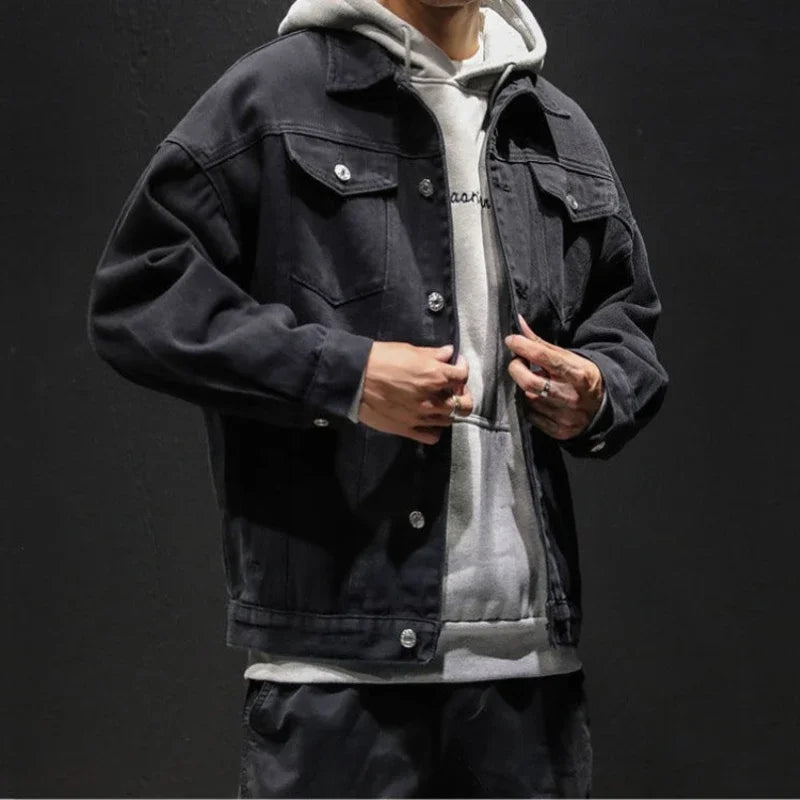 Herre Denimjakke – Trendy Streetwear Y2K