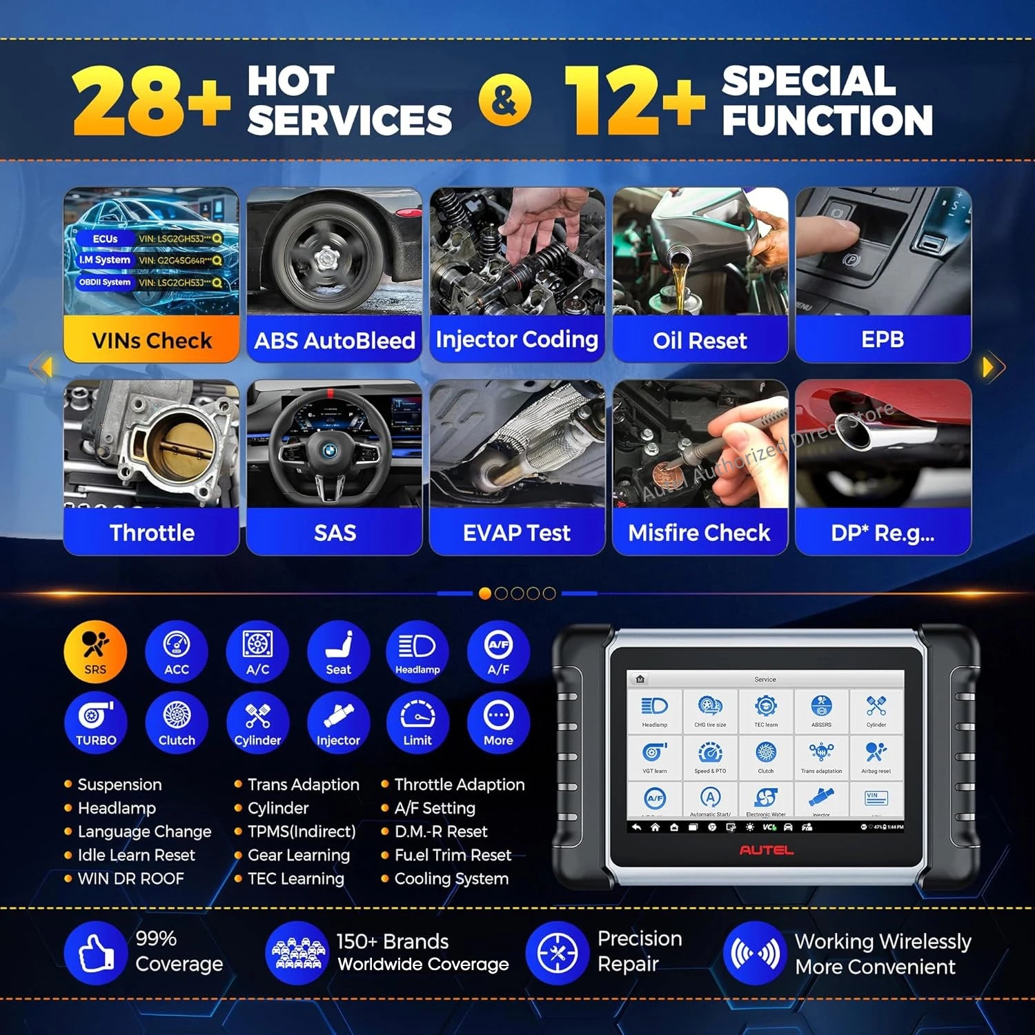 Autel MaxiCOM MK808BT Pro – Profesjonell OBD2 diagnoseverktøy med Bluetooth