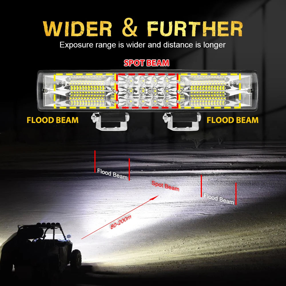 LED arbeidslysbar 12”–20” – Kraftig LED bar for bil, ATV og SUV (6500K)