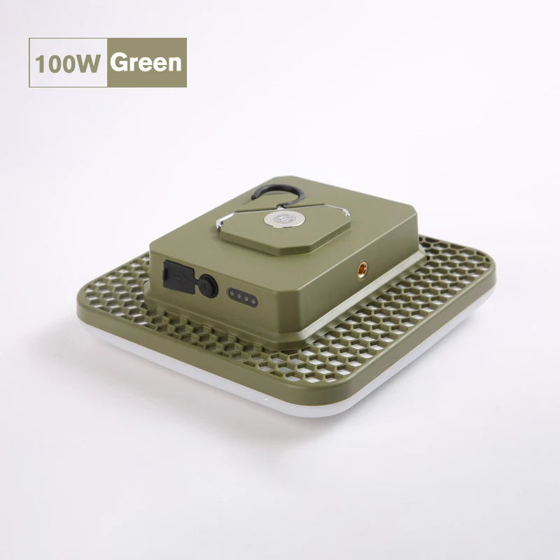 Kraftig LED campinglys 100W – Oppladbar nødlampe med magnet (18000mAh)