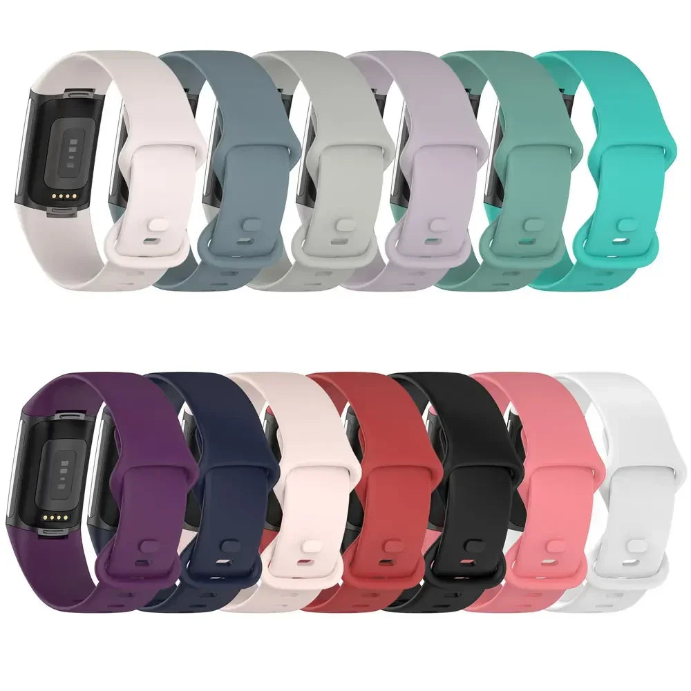 Silikonrem til Fitbit Charge 5 & Charge 6 – Komfortabel, Justerbar og Slitesterk