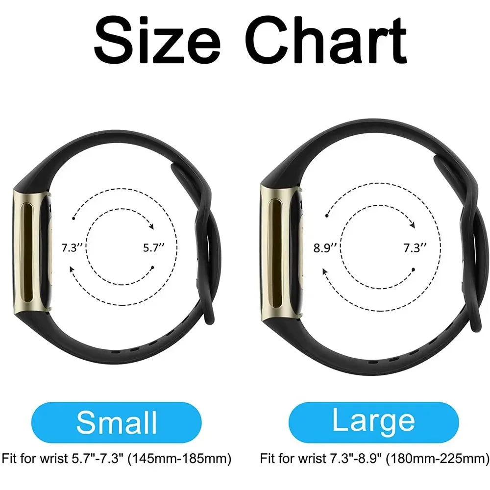 Silikonrem til Fitbit Charge 5 & Charge 6 – Komfortabel, Justerbar og Slitesterk