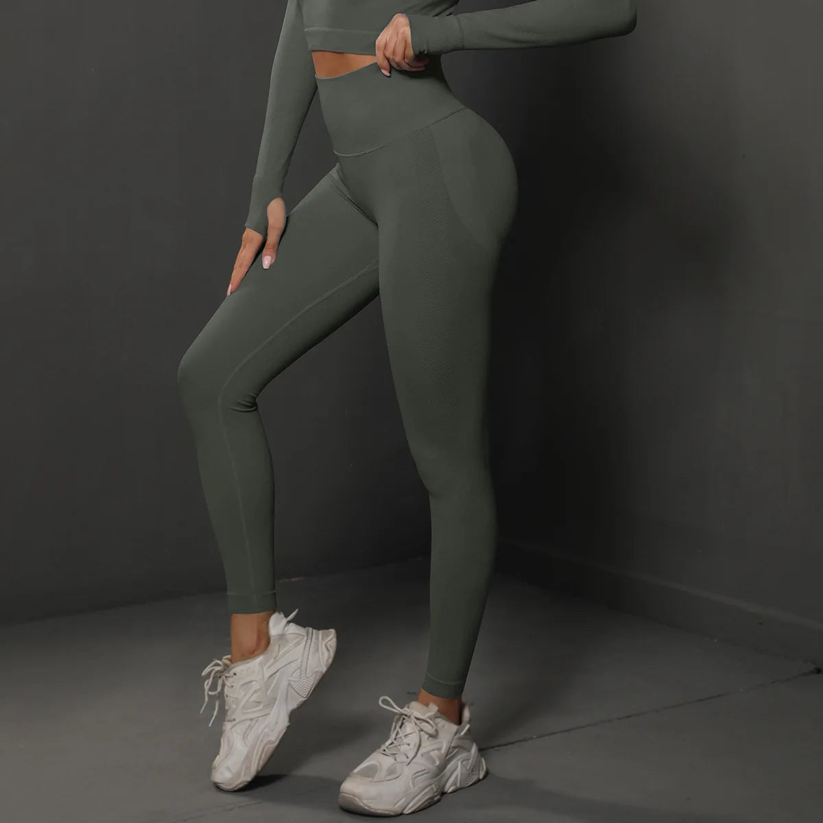 Seamless Treningsleggings for Dame – Høy Midje & Push Up Effekt