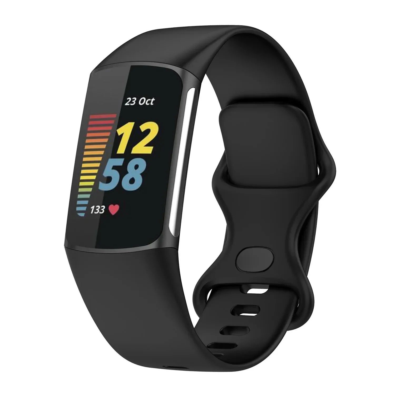 Silikonrem til Fitbit Charge 5 & Charge 6 – Komfortabel, Justerbar og Slitesterk
