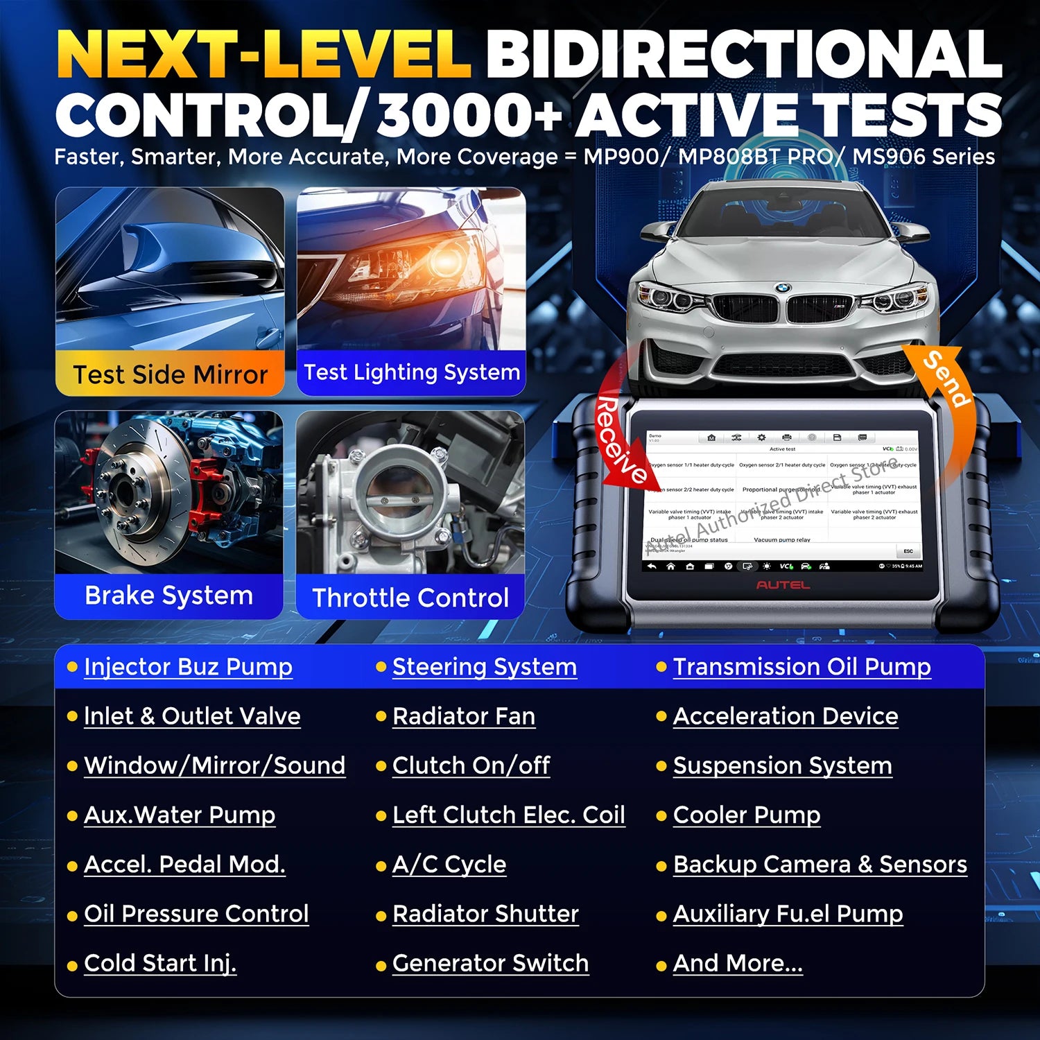 Autel MaxiCOM MK808BT Pro – Profesjonell OBD2 diagnoseverktøy med Bluetooth