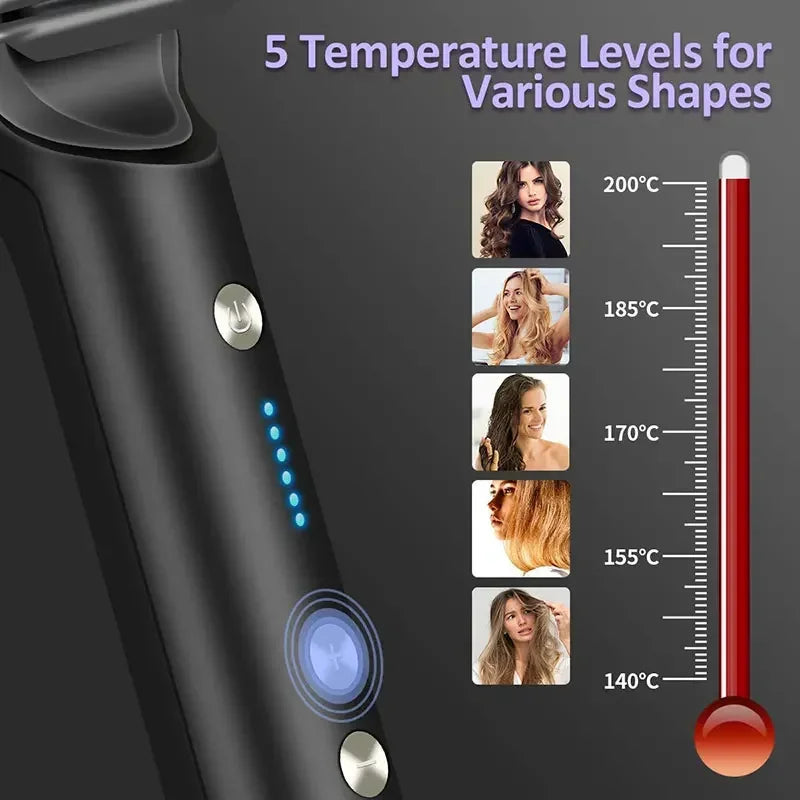 Termostatisk hårrettetang med 5 temperaturinnstillinger