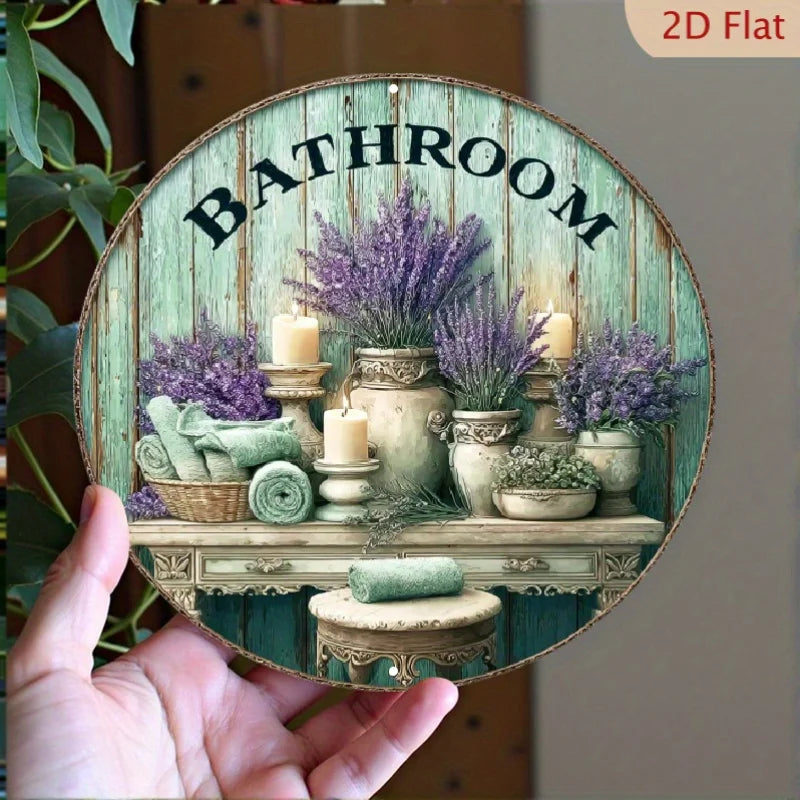 Vintage Metallskilt – Lavendel Lys Veggdekor