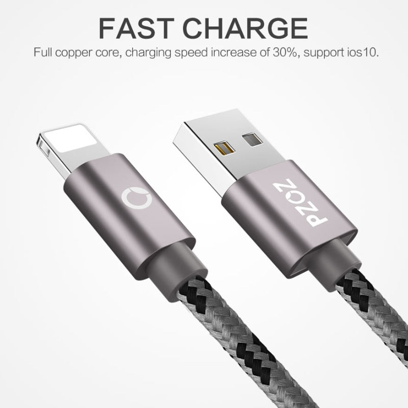 Hurtigladende USB-kabel for iPhone (1m / 2m)