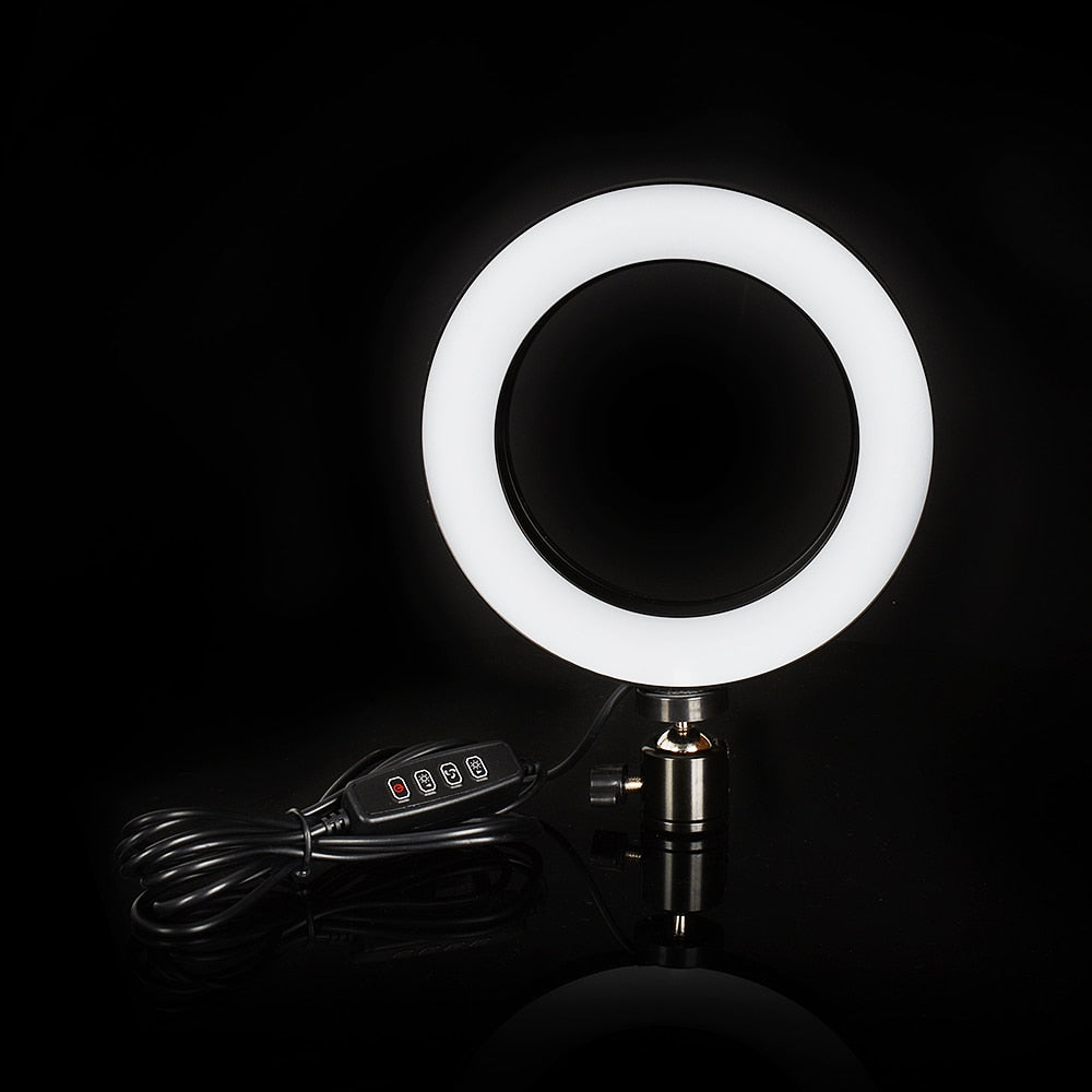 Dimbart LED-ringlys for kamera, mobil og video